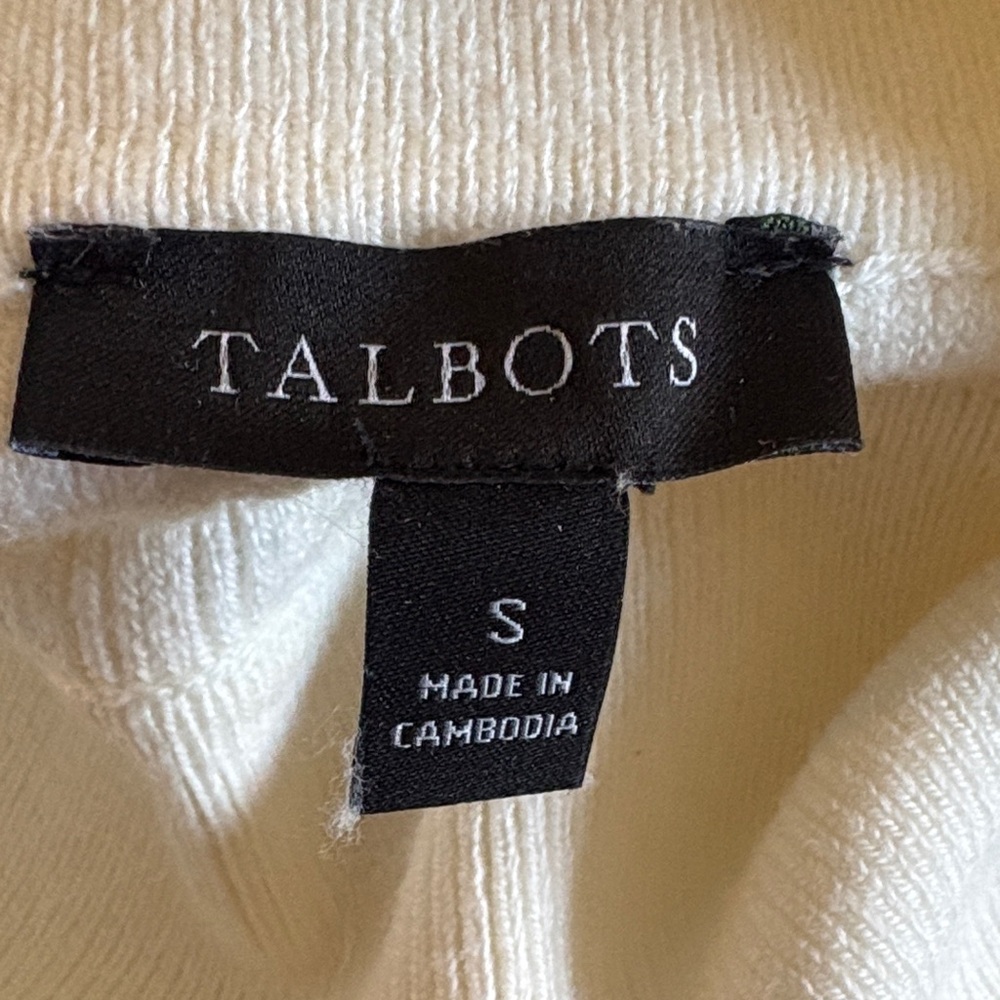 Talbots Cream Ribbed Turtleneck Sweater - Picture 2 of 2